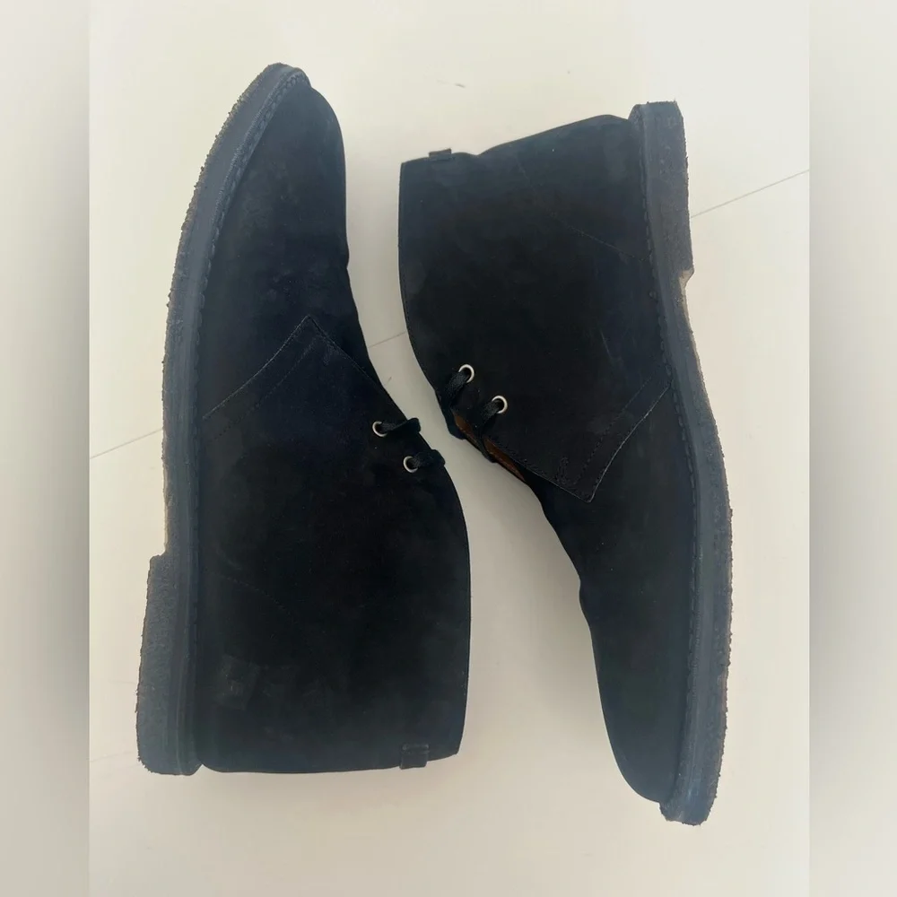 Yves Saint Laurent Oran Lu Nubuck‎ Black Leather Lace-Up Shoes Size 44